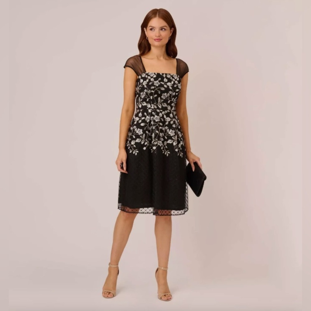 Adrianna Papell Midi Floral Dress NWT